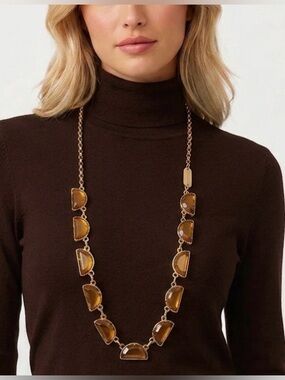 Coldwater Creek Crescent Gem Long Necklace – NWT